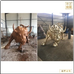 廣場(chǎng)華爾街純銅牛擺件 