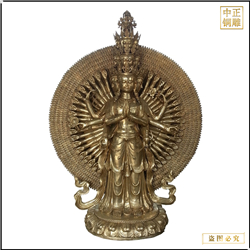 小型站像千手觀(guān)音銅佛像