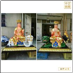 銷(xiāo)售寺廟文殊普賢菩薩銅佛像