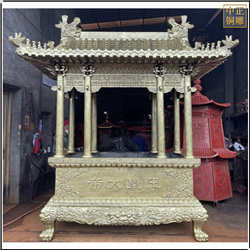 寺廟門(mén)前銅香爐鑄造