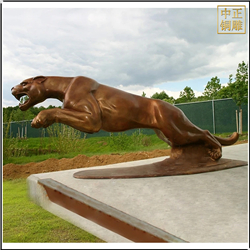 室外景觀(guān)豹子銅雕塑